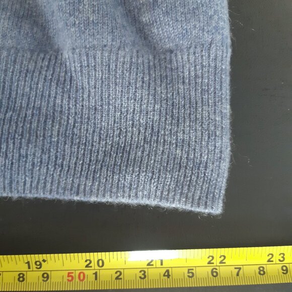 Black Brown 1826 SZ M Light Blue 2 Ply Cashmere Men's Crewneck Sweater - Picture 10 of 12